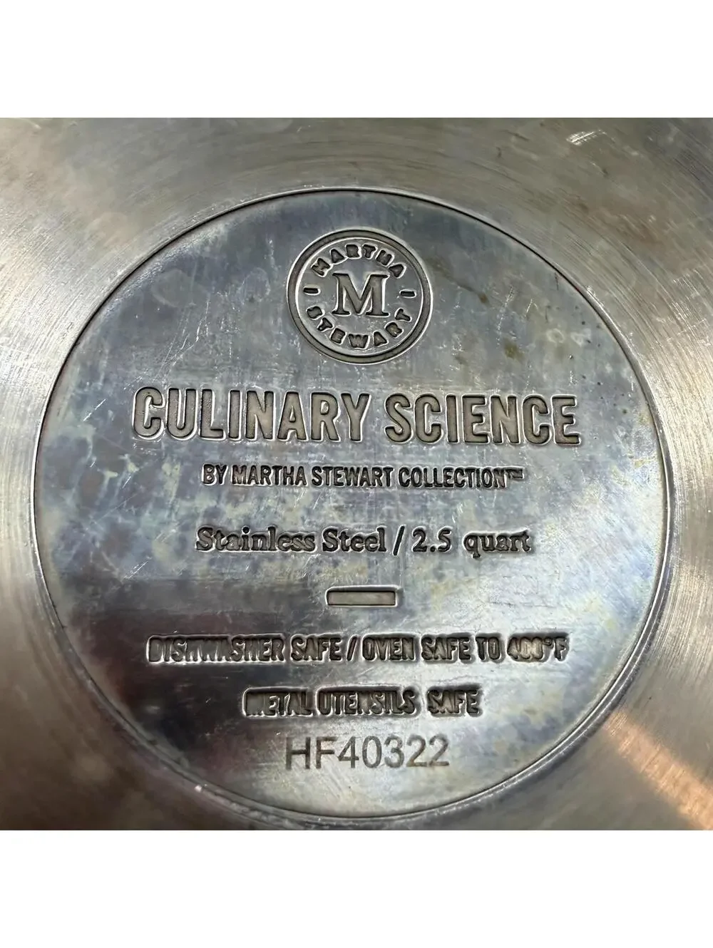 Martha Stewart Collection Culinary Science Stainless Steel 2.5 Quart Pot & Lid